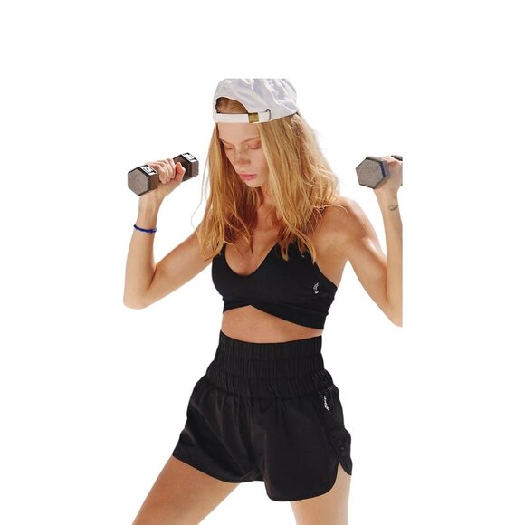 Free People Movement The Way Home Shorts Black Size L Workout Gym Athleisure - Picture 1 of 14